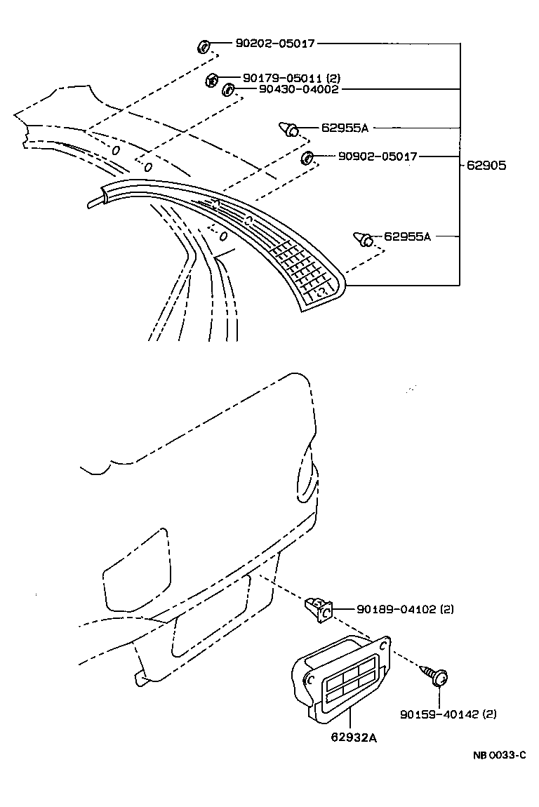 62940-13010 DUCT, QUARTER VENT, LH product image