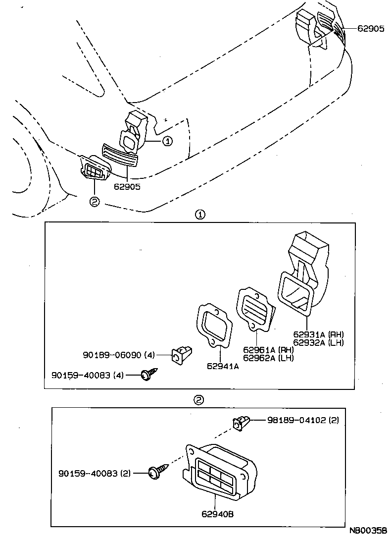 62940-13010 DUCT, QUARTER VENT, LH product image