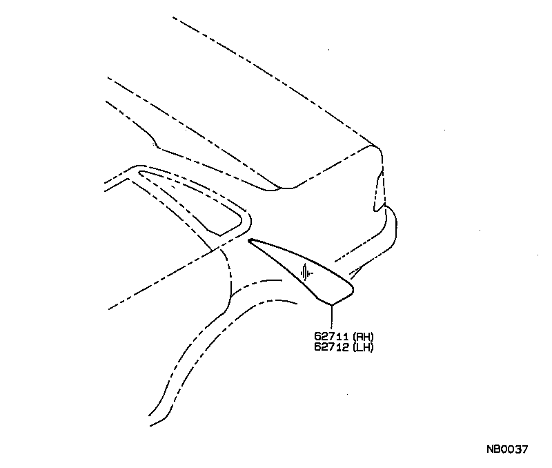62710-12631 WINDOW ASSY, QUARTER, RH product image