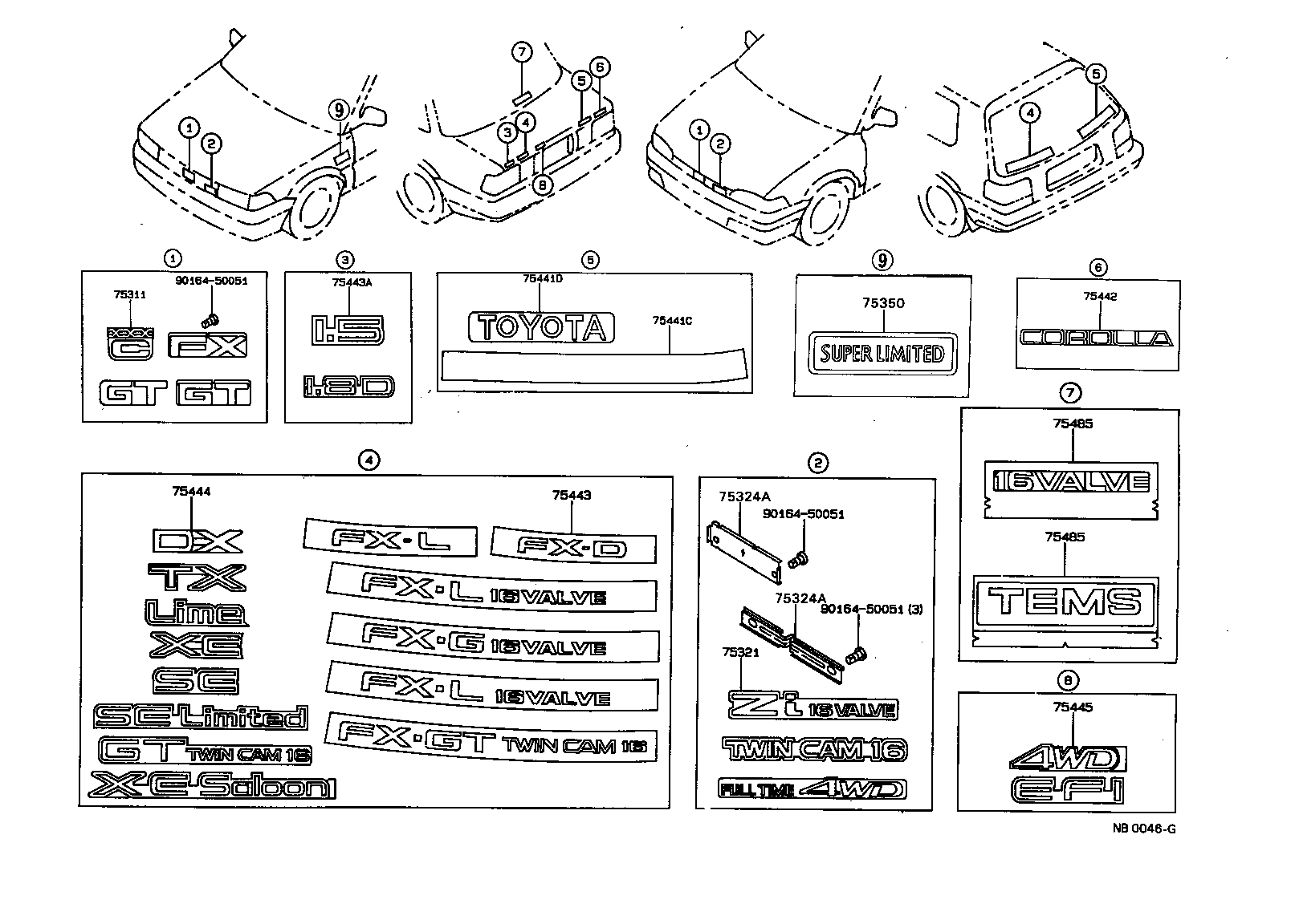 75321-12290 PLATE, RADIATOR GRILLE OR FRONT PANEL NAME product image