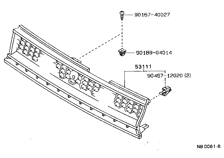 53101-12820 GRILLE, RADIATOR product image
