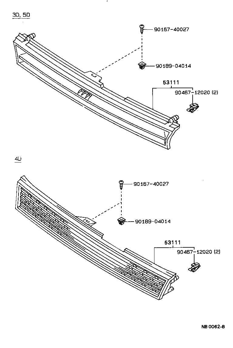 53101-13011 GRILLE, RADIATOR product image