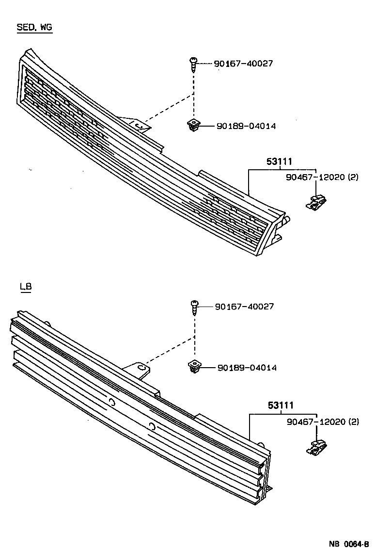 53101-12780 GRILLE, RADIATOR product image