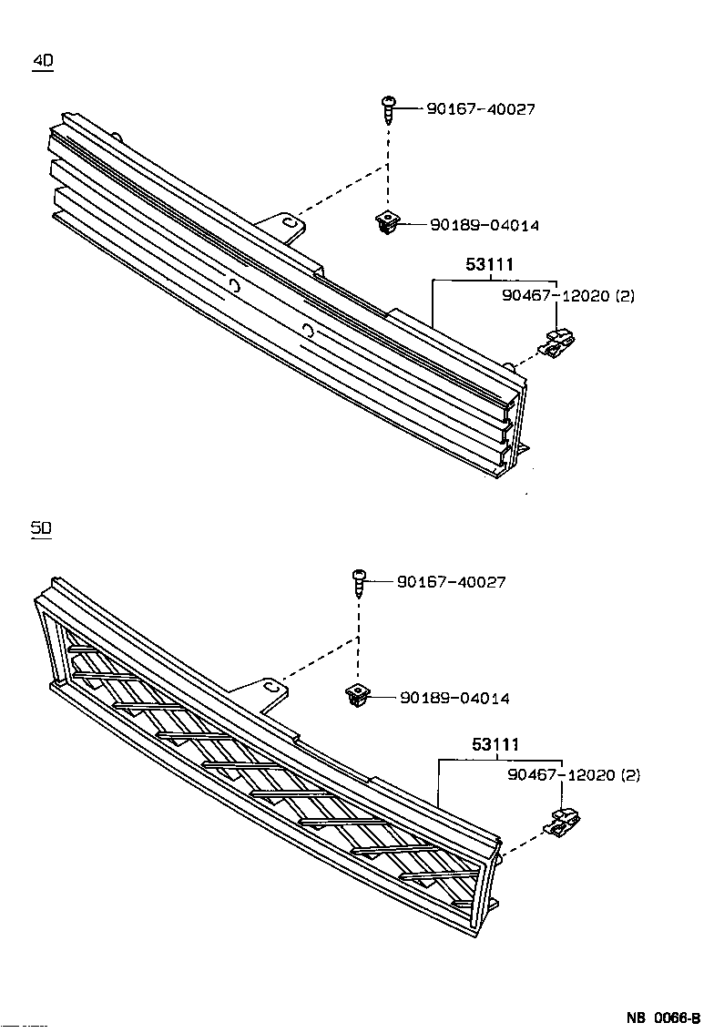 53101-12840 GRILLE, RADIATOR product image