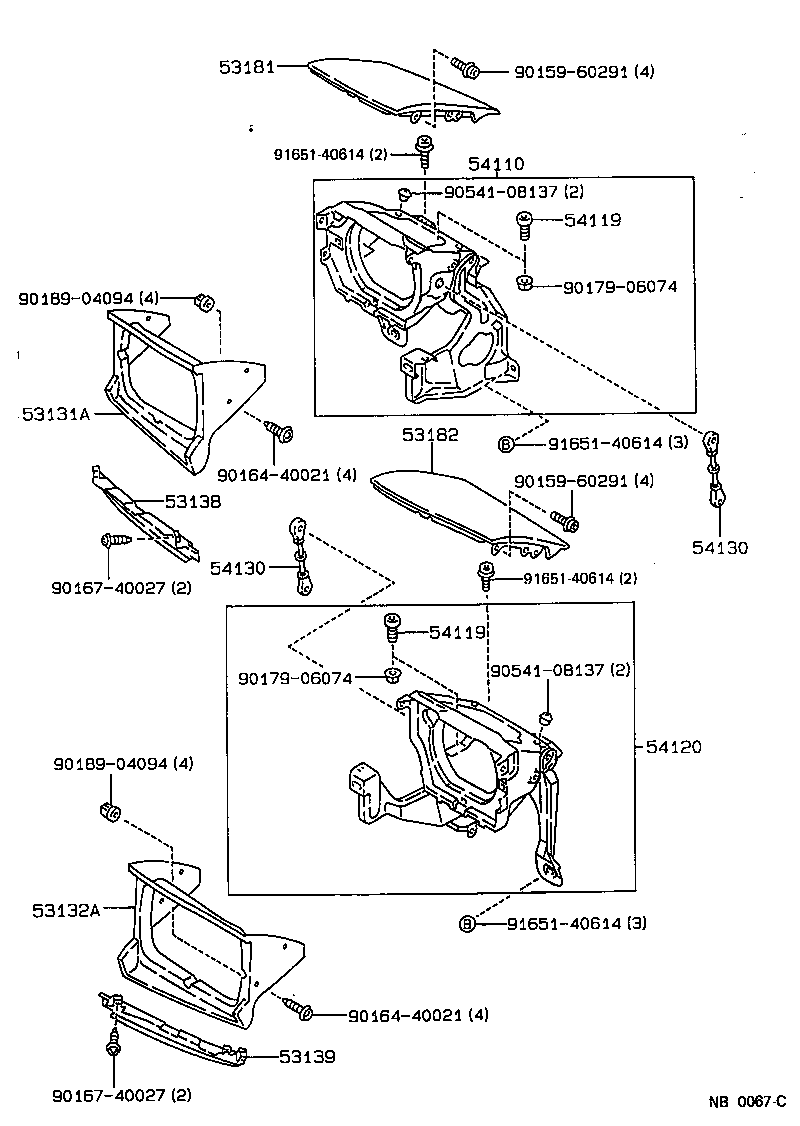 53138-12080 PROTECTOR, HEADLAMP DOOR, RH product image