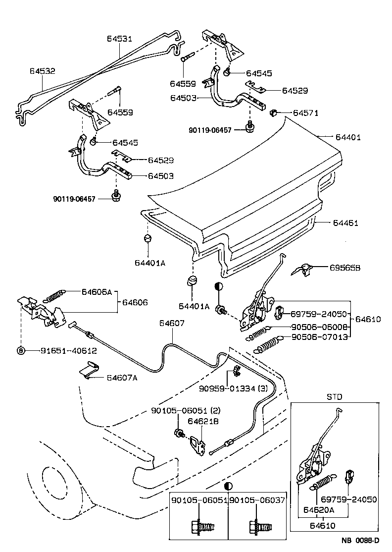 64401-1A342 PANEL SUB-ASSY, LUGGAGE COMPARTMENT DOOR product image