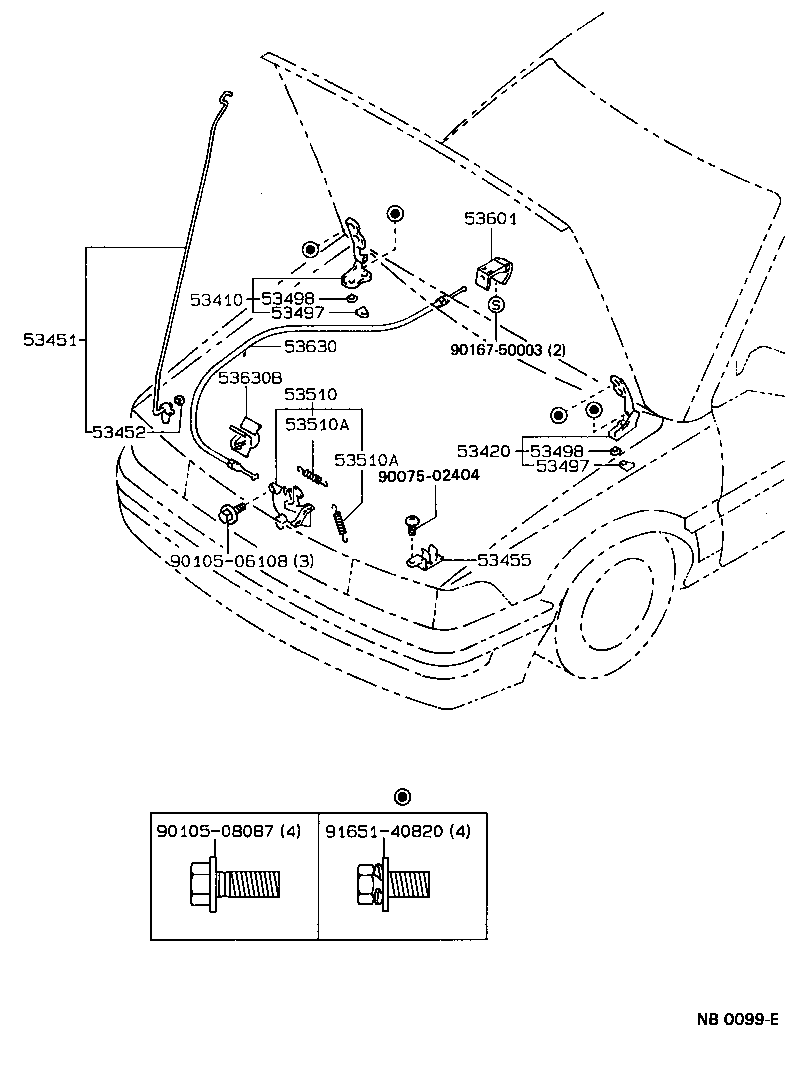 53451-12160 ROD, HOOD SUPPORT product image