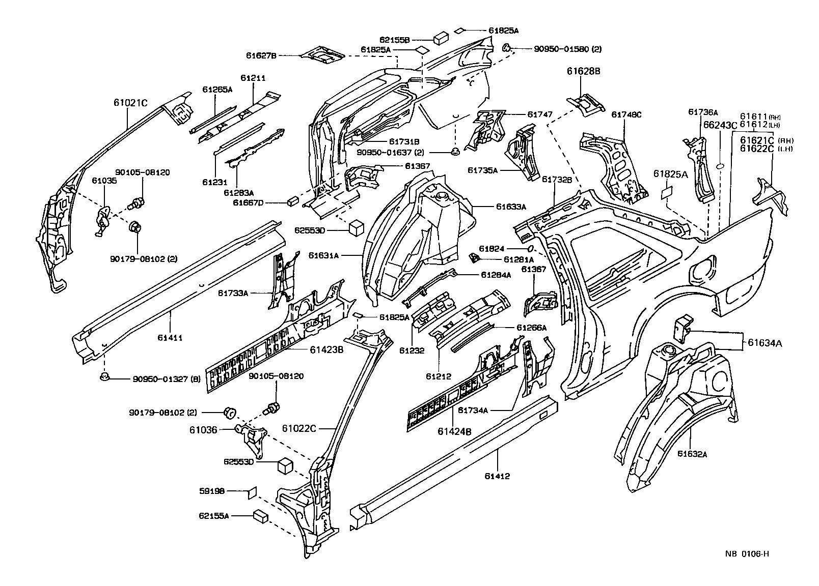 61612-12907 PANEL, QUARTER, LH product image