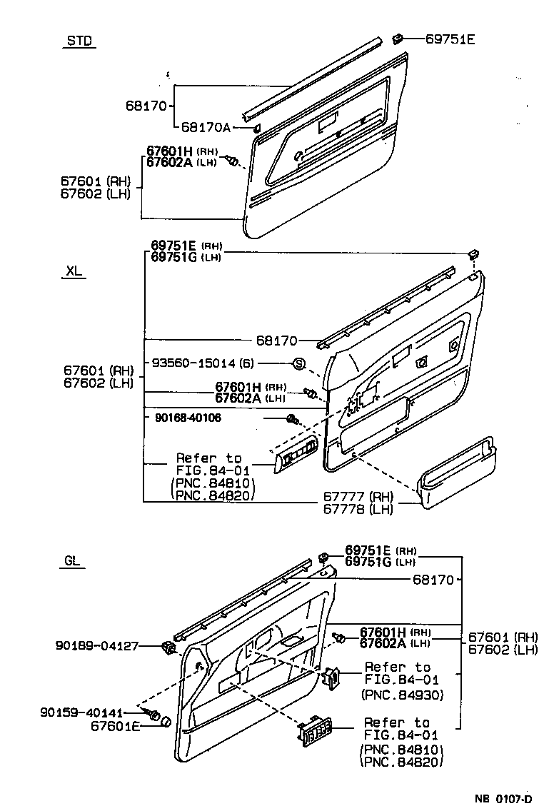 68101-12550 GLASS SUB-ASSY, FRONT DOOR, RH product image