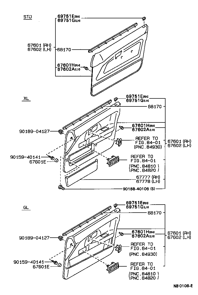 68101-12530 GLASS SUB-ASSY, FRONT DOOR, RH product image