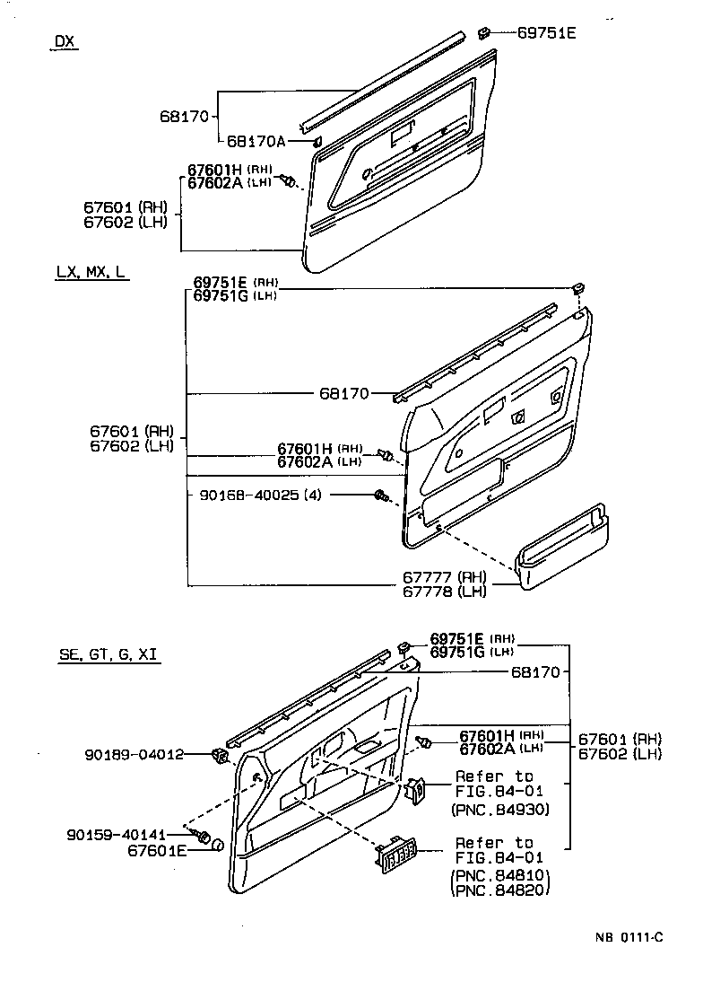 68101-12580 GLASS SUB-ASSY, FRONT DOOR, RH product image