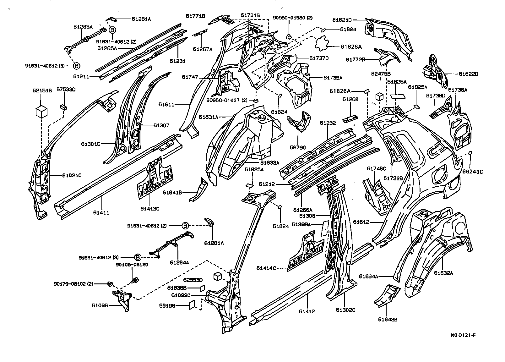 61631-13040 PANEL, QUARTER WHEEL HOUSE, OUTER RH product image