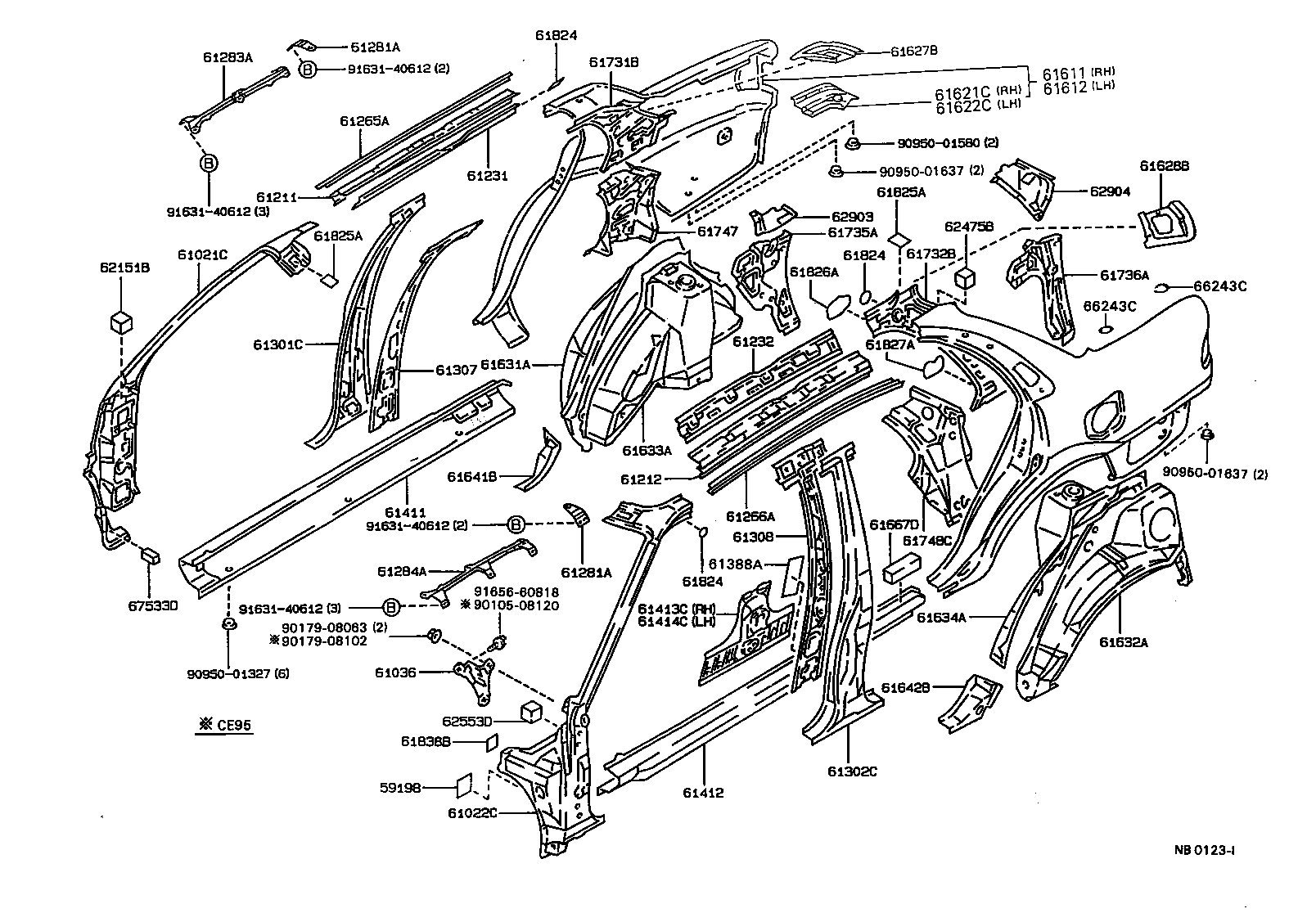 61631-13040 PANEL, QUARTER WHEEL HOUSE, OUTER RH product image