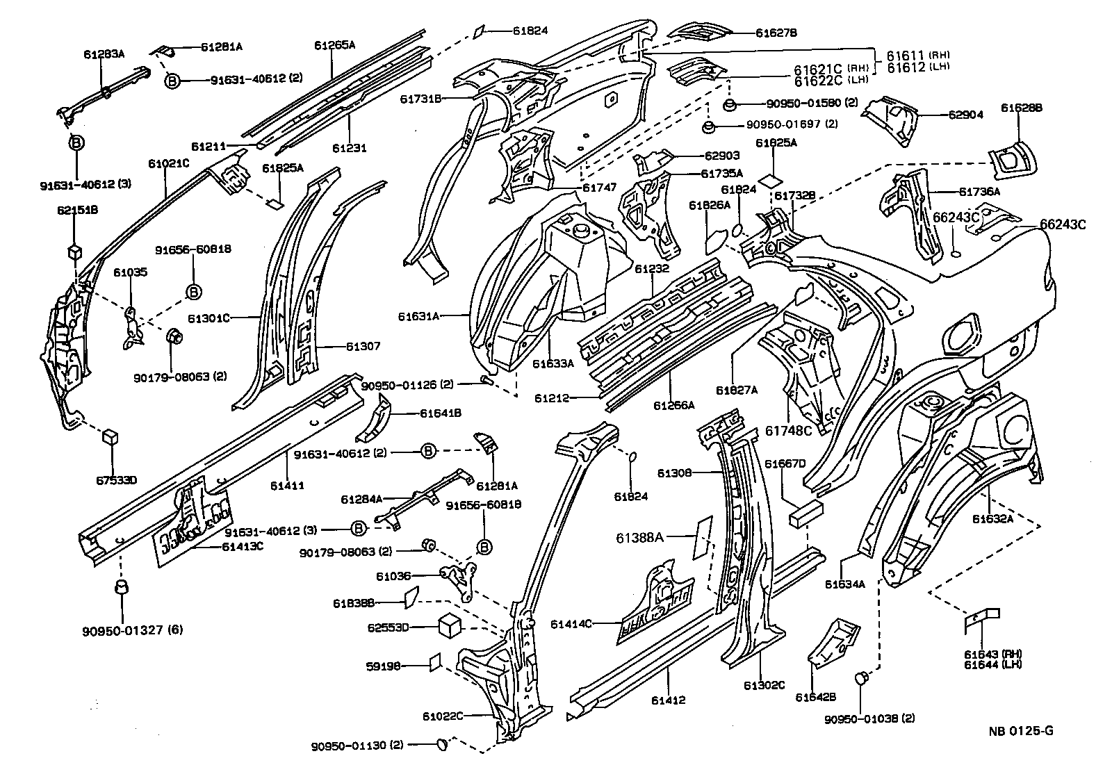61339-12010 SEAL, CENTER BODY PILLAR, INNER NO.1 product image