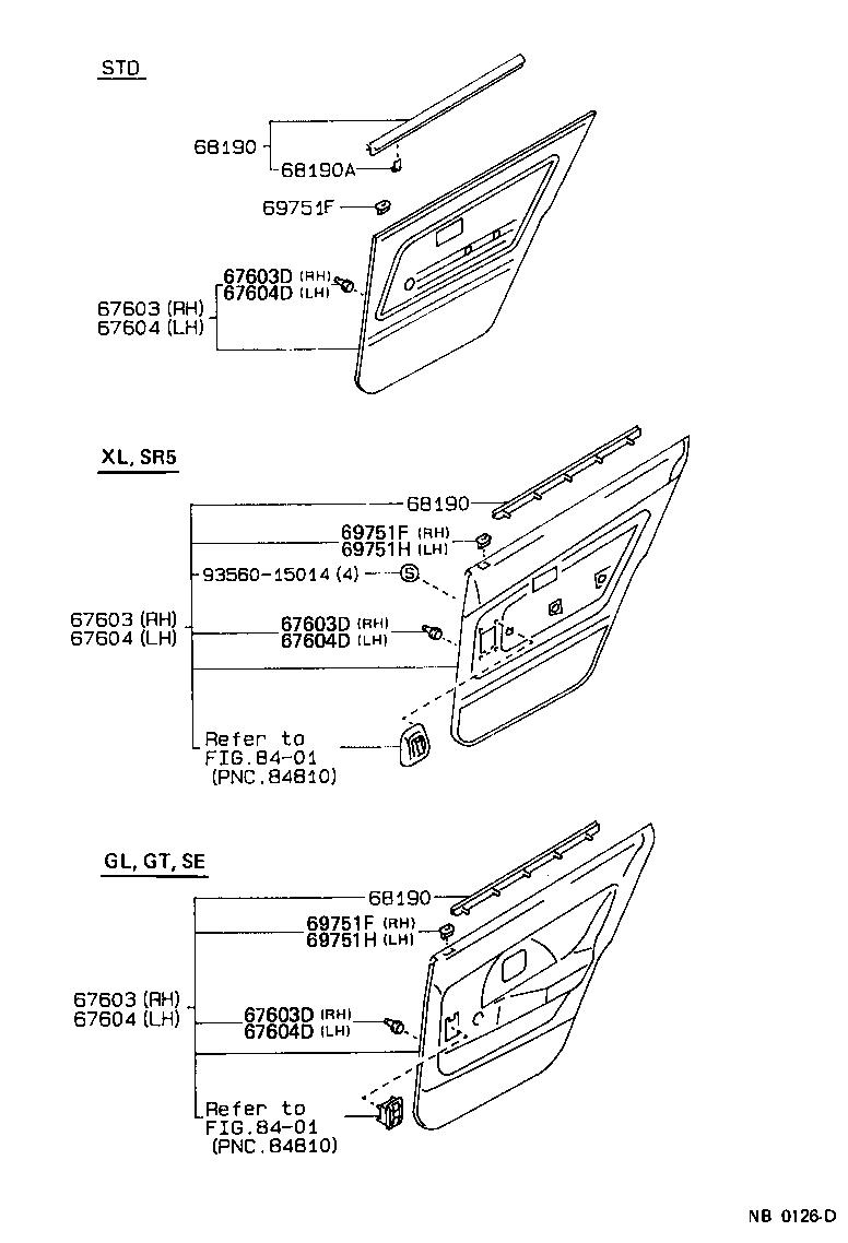 67408-13030 BAR SUB-ASSY, REAR DOOR WINDOW DIVISION, LH product image
