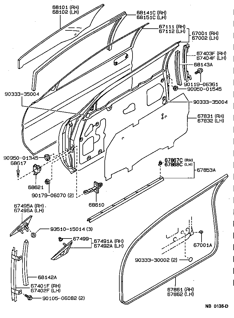 67404-12120 FRAME SUB-ASSY, FRONT DOOR, REAR LOWER LH product image