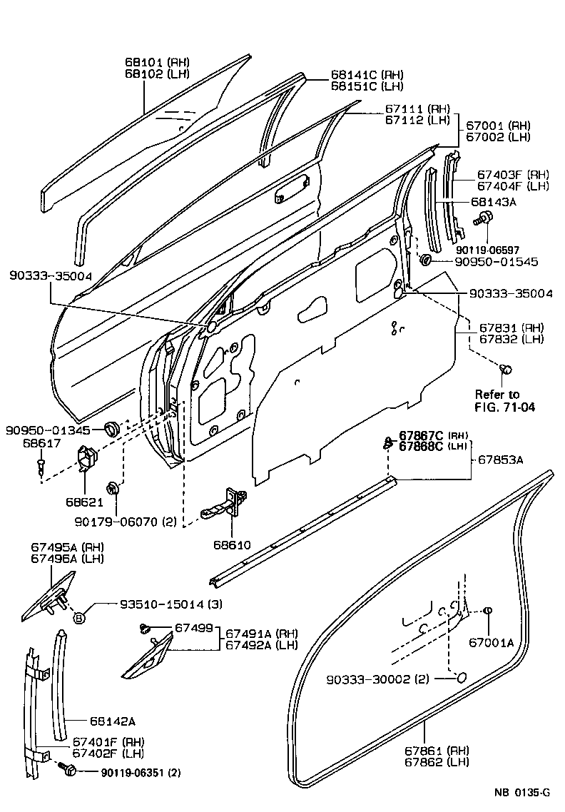 67496-12150 COVER, FRONT DOOR FRONT LOWER FRAME, UPPER LH product image
