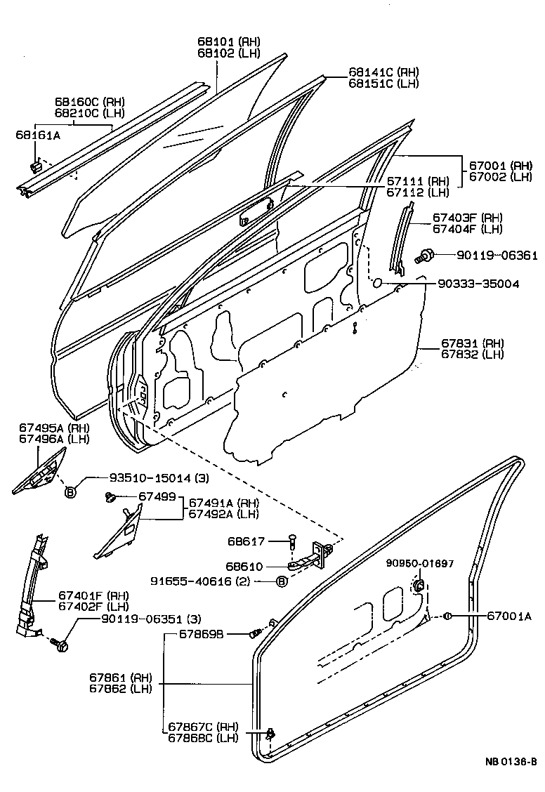 67404-12090 FRAME SUB-ASSY, FRONT DOOR, REAR LOWER LH product image