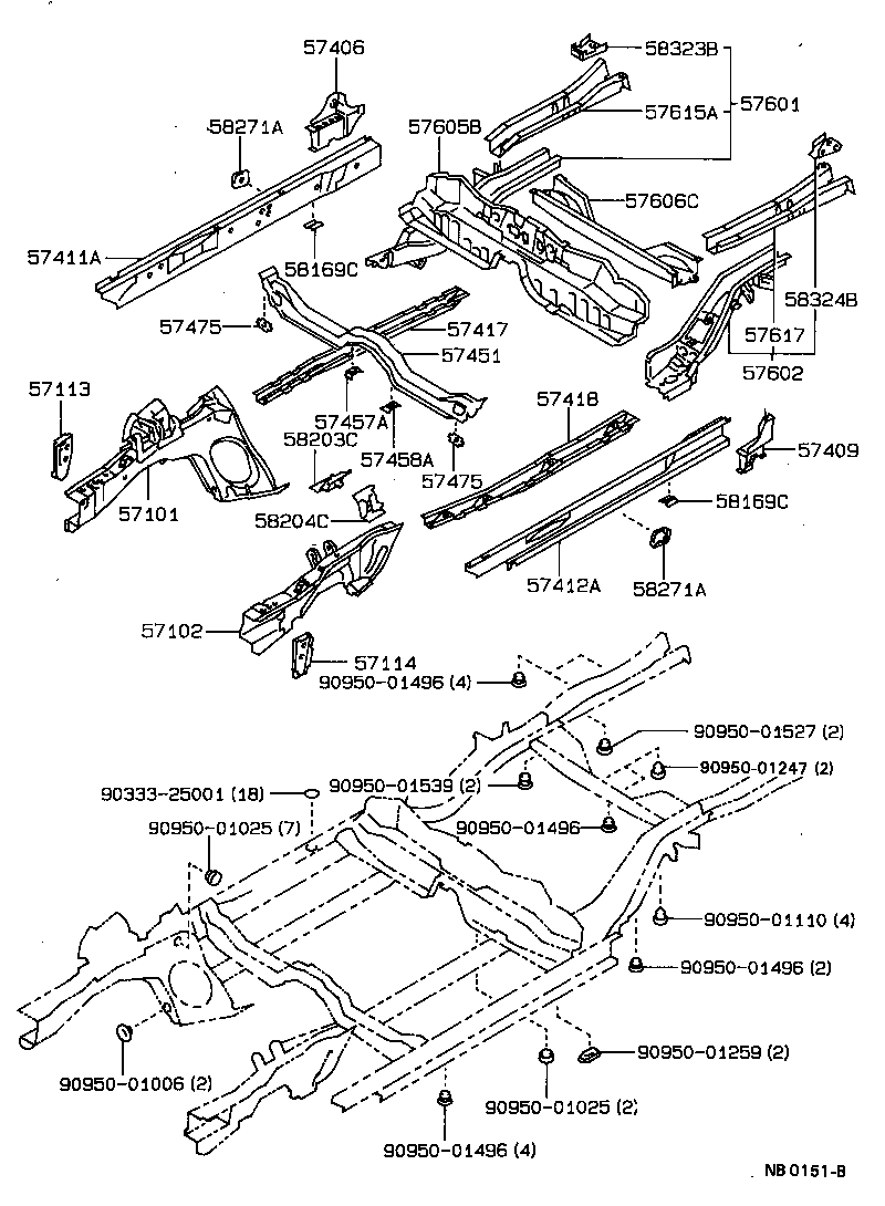 57412-12180 MEMBER, FLOOR SIDE, INNER LH product image