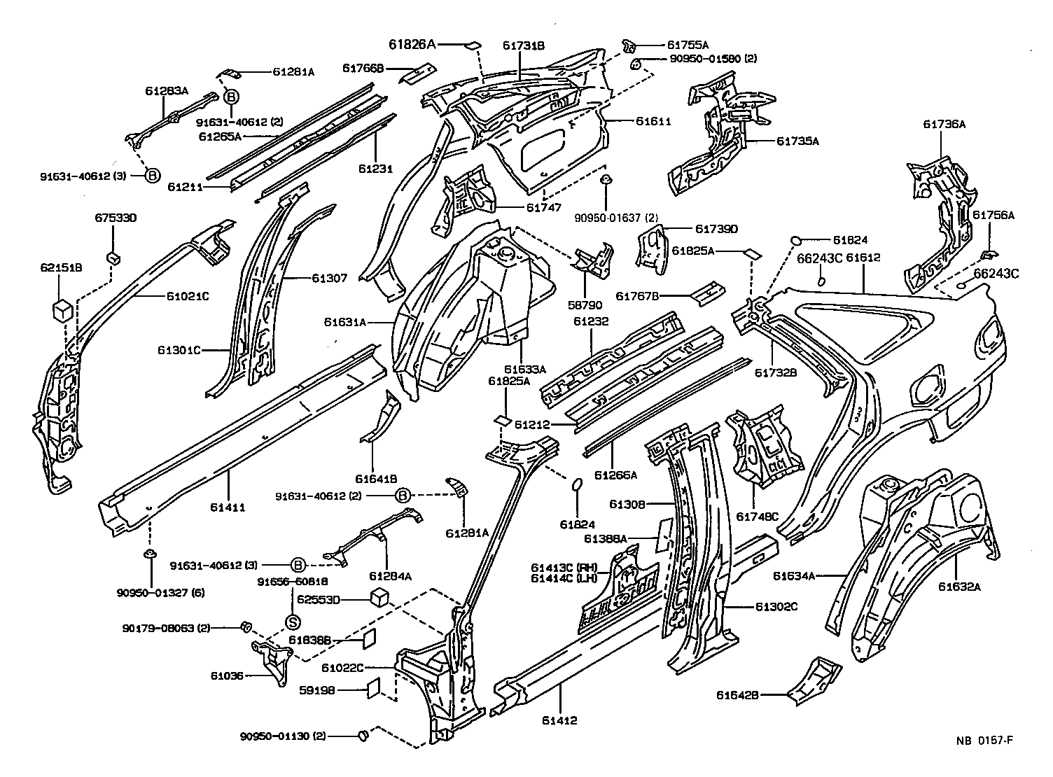 61622-12290 TROUGH, LUGGAGE COMPARTMENT OPENING, LH product image