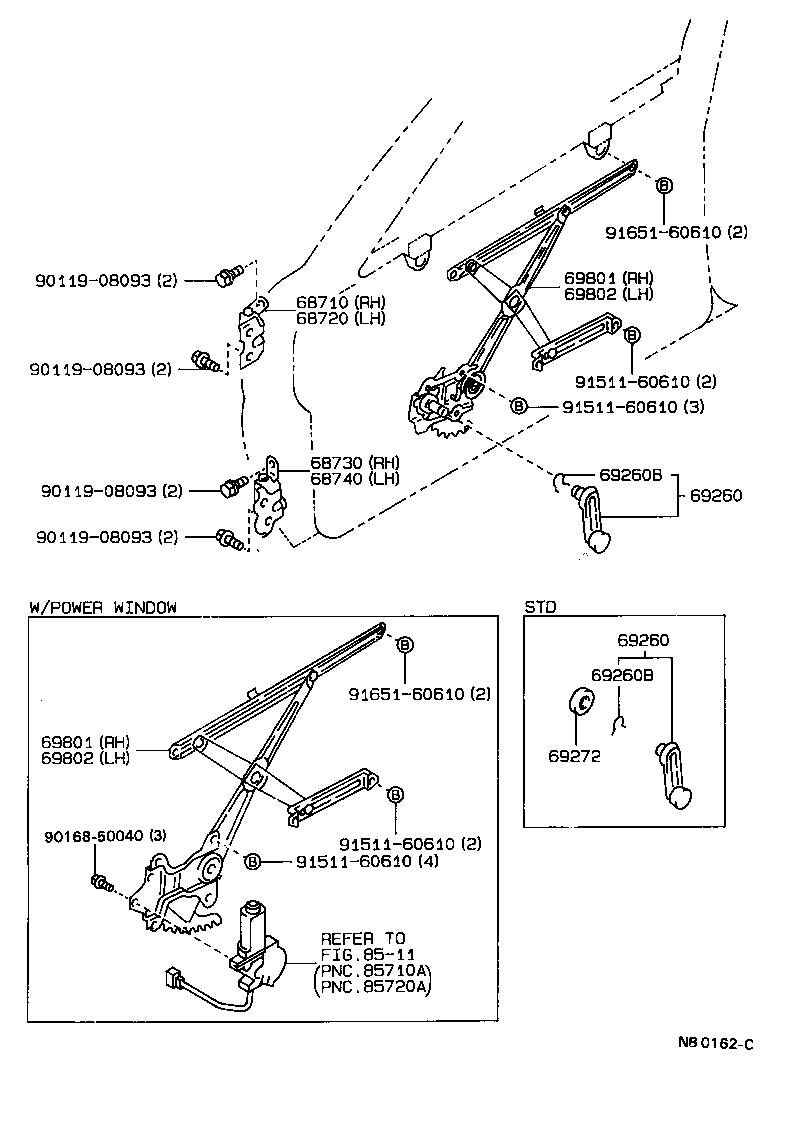68720-12100 HINGE ASSY, FRONT DOOR, UPPER LH product image