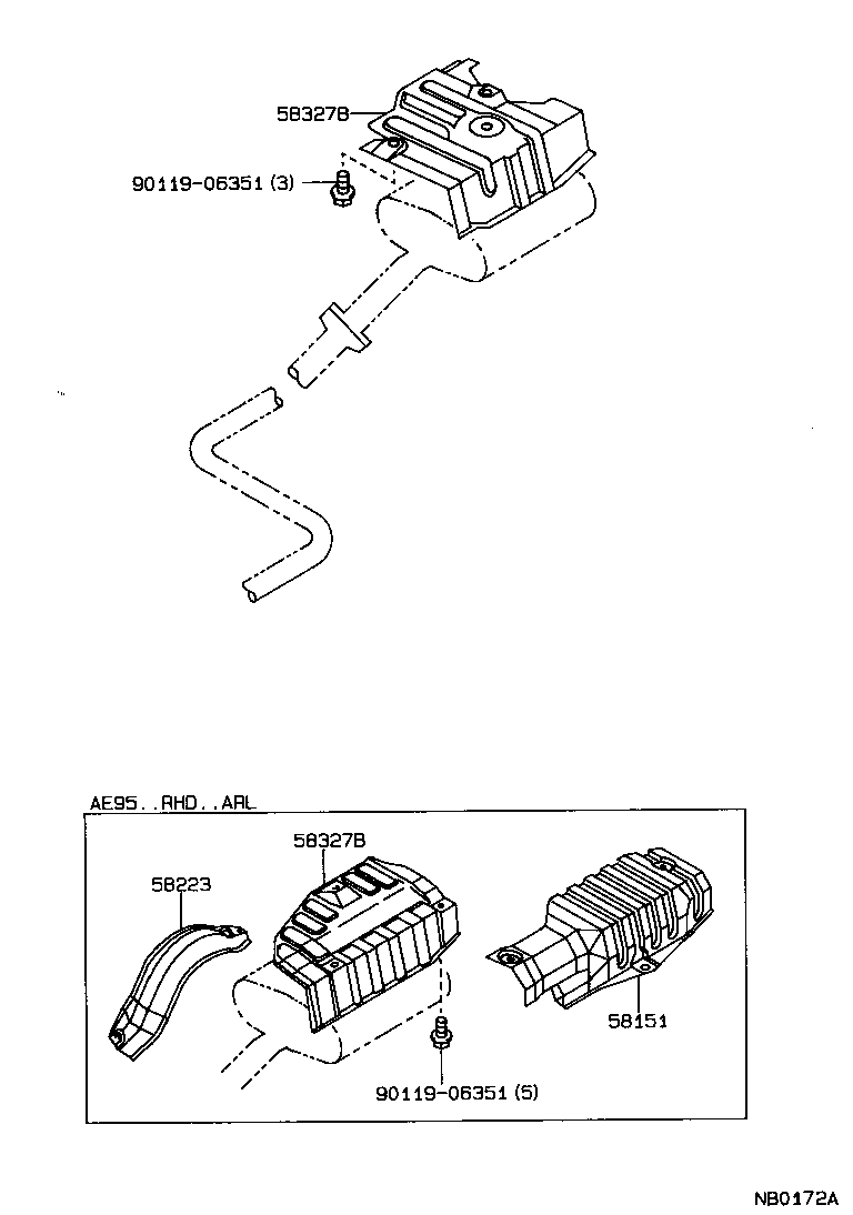 58327-13010 INSULATOR, MAIN MUFFLER HEAT product image