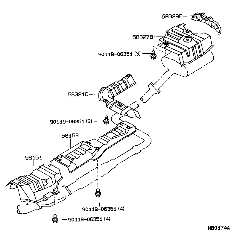 58329-12010 INSULATOR, MAIN MUFFLER HART, REAR UPPER product image