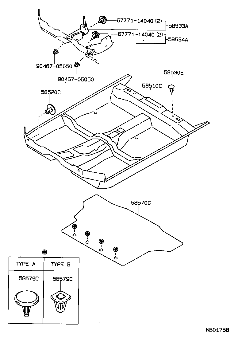 58581-13091-05 MAT ASSY, REAR FLOOR product image