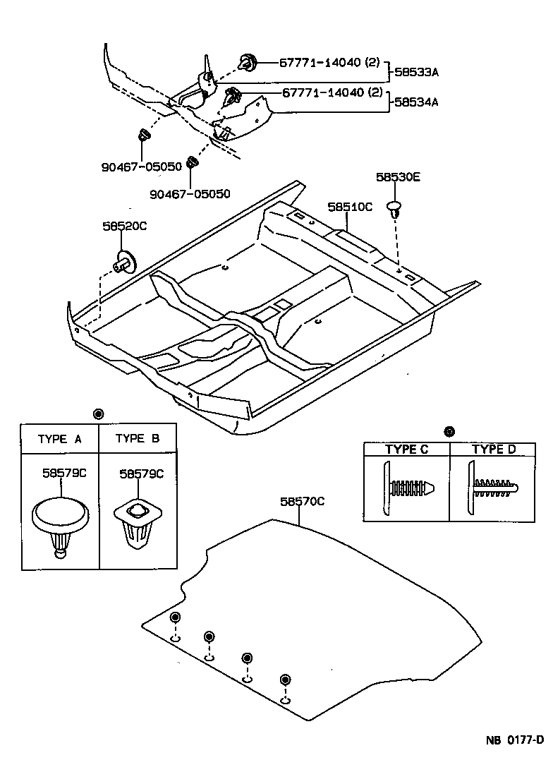 58571-12070-04 CARPET ASSY, REAR FLOOR product image