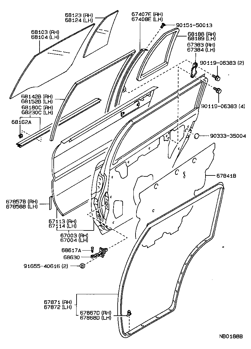67003-12600 PANEL SUB-ASSY, REAR DOOR, RH product image