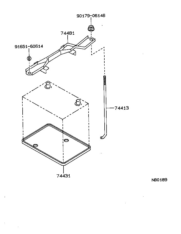 74404-12280 CLAMP, BATTERY HOLD DOWN product image