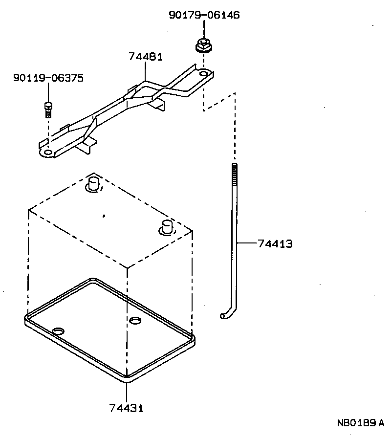 Toyota 74404-12270 CLAMP, BATTERY HOLD DOWN