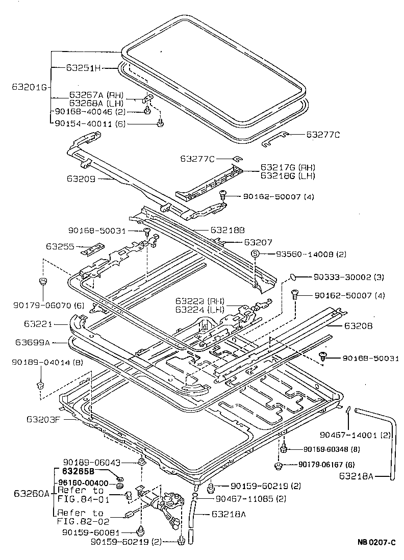 63201-12110 GLASS SUB-ASSY, SLIDING ROOF product image
