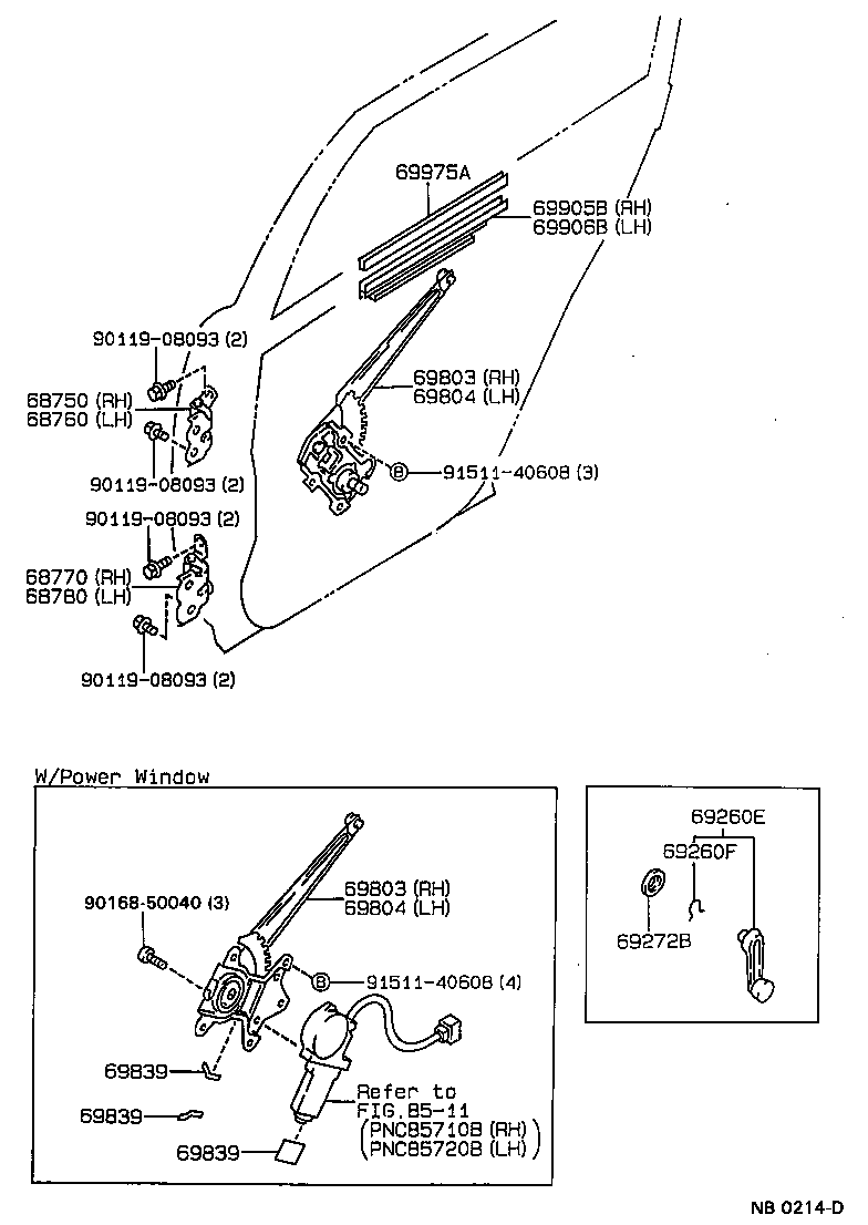 69905-12120 CHANNEL SUB-ASSY, REAR DOOR GLASS, RH product image