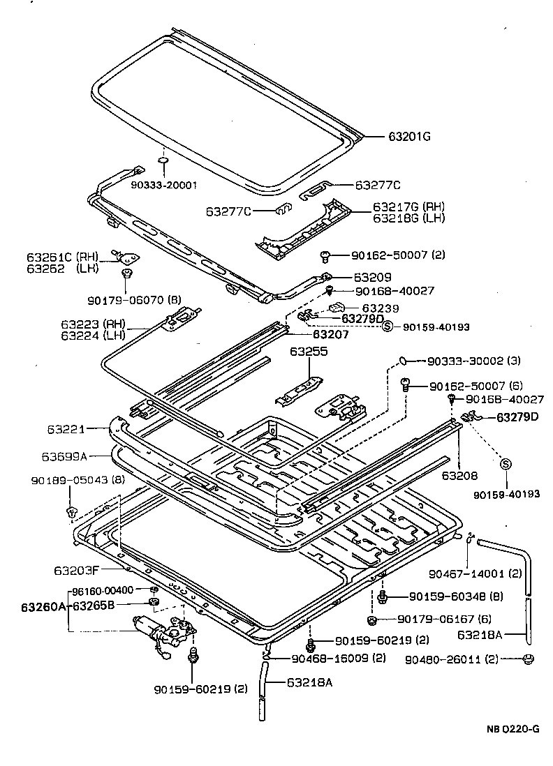 63201-12050 GLASS SUB-ASSY, SLIDING ROOF product image