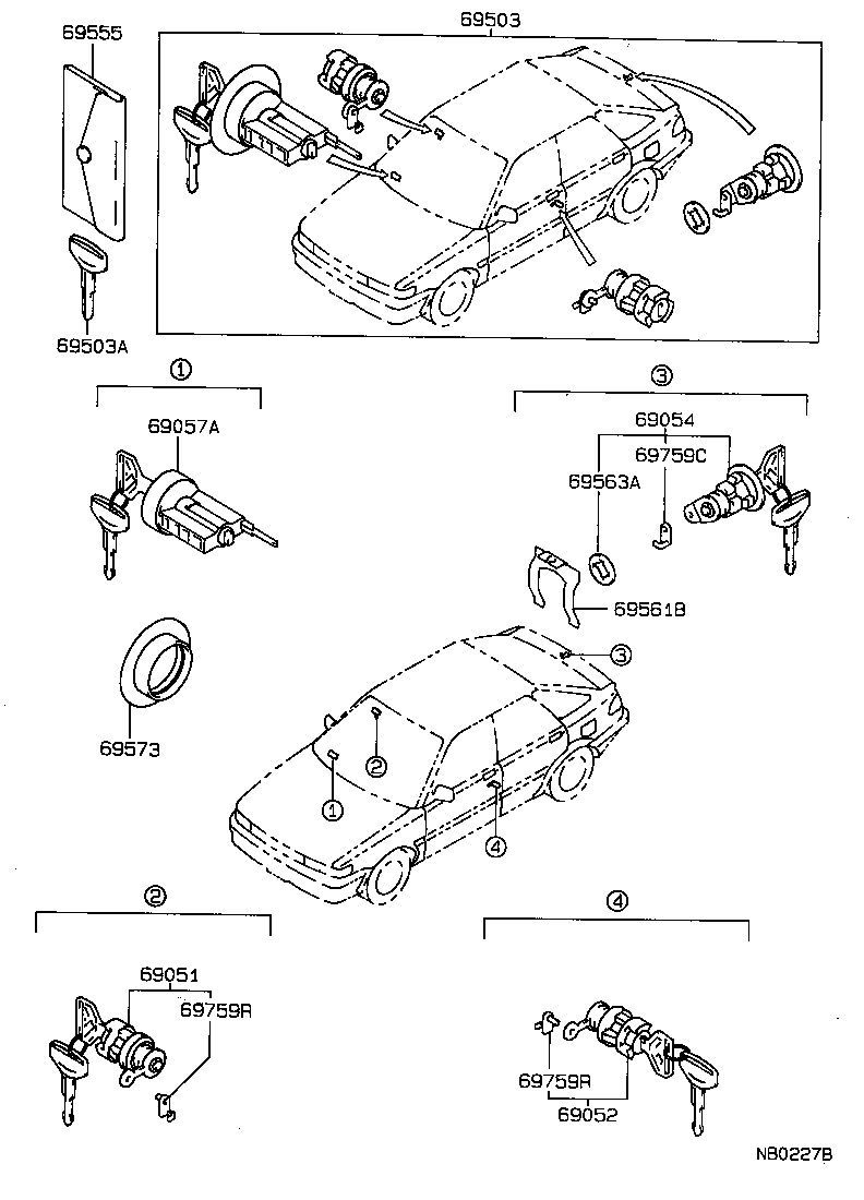 69005-1A150 CYLINDER SET, LOCK product image