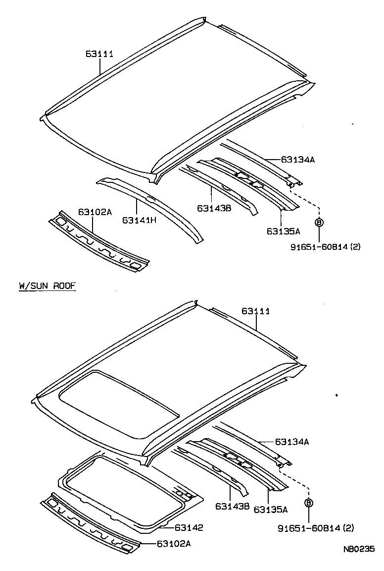 63111-12902 PANEL, ROOF product image