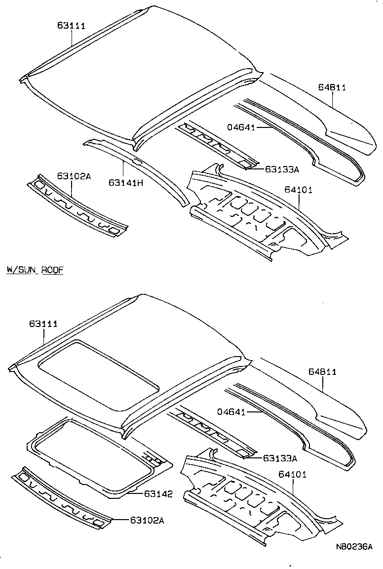 63111-12906 PANEL, ROOF product image