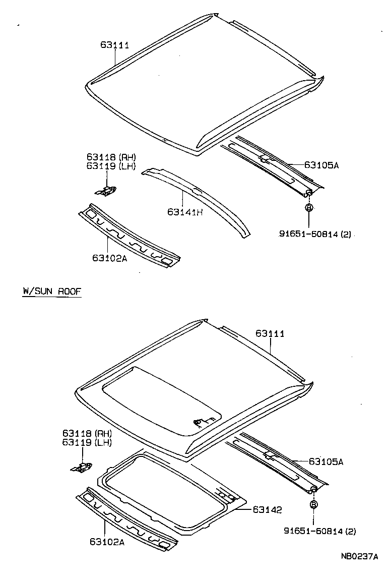 63111-12906 PANEL, ROOF product image