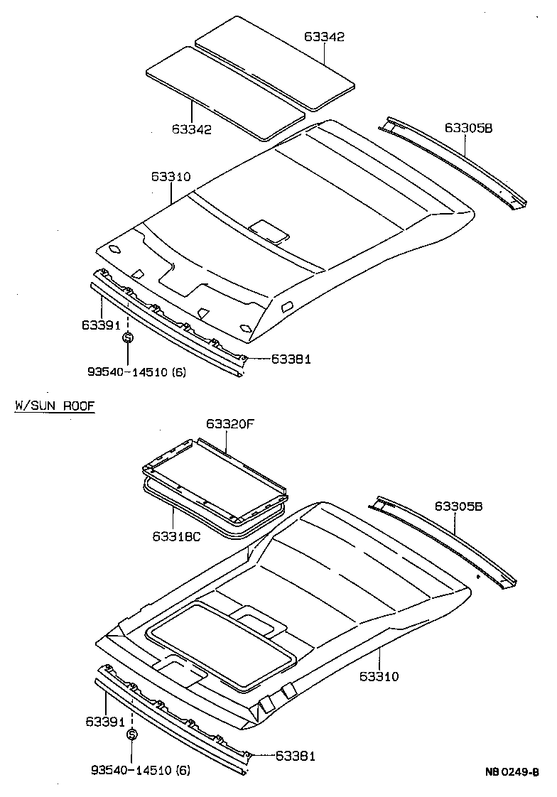 63352-12090 PAD, ROOF HEADLINING, END product image