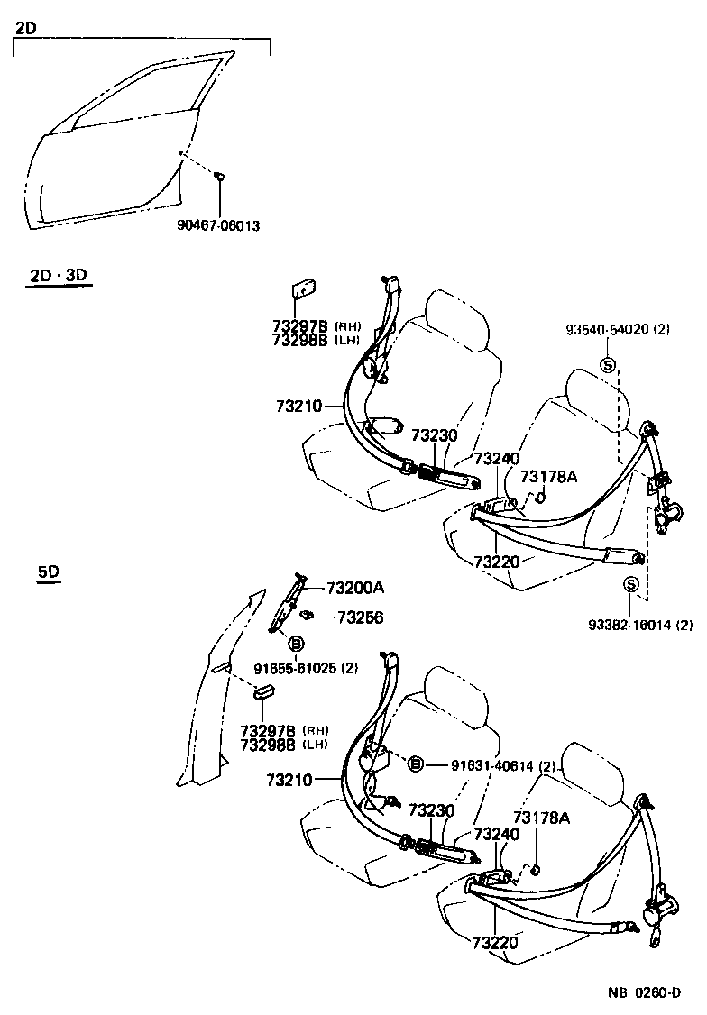 73210-12640-05 BELT ASSY, FRONT SEAT OUTER, RH product image