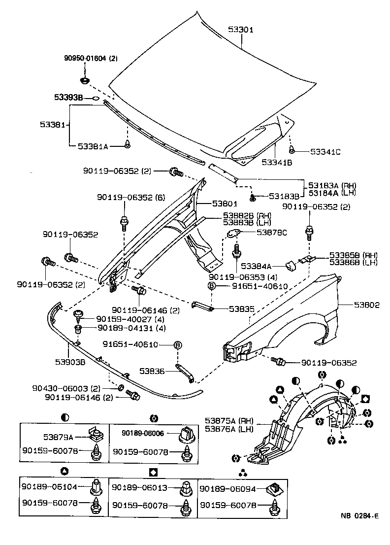 53184-12070 SEAL, HEADLAMP COVER, LH product image