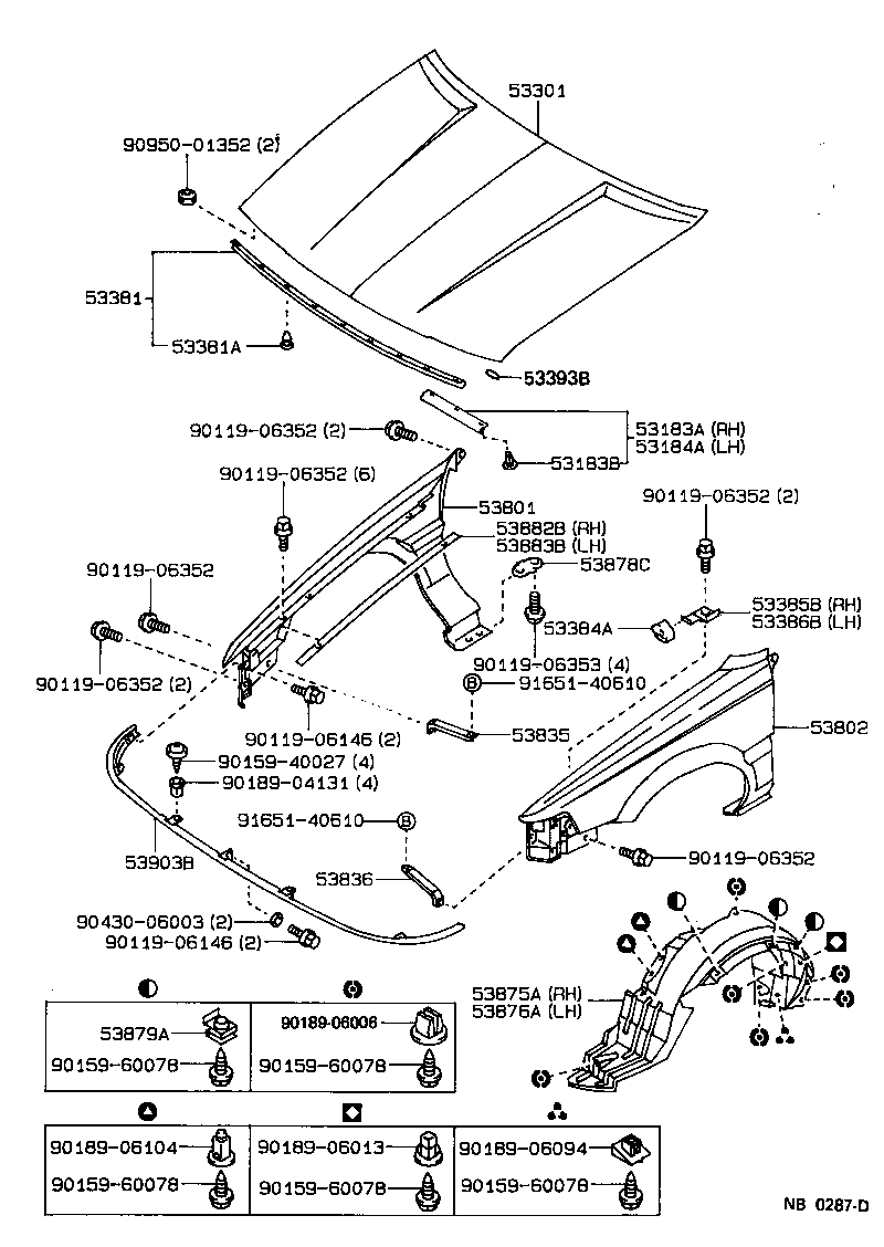 53381-01020 SEAL, HOOD TO RADIATOR SUPPORT product image