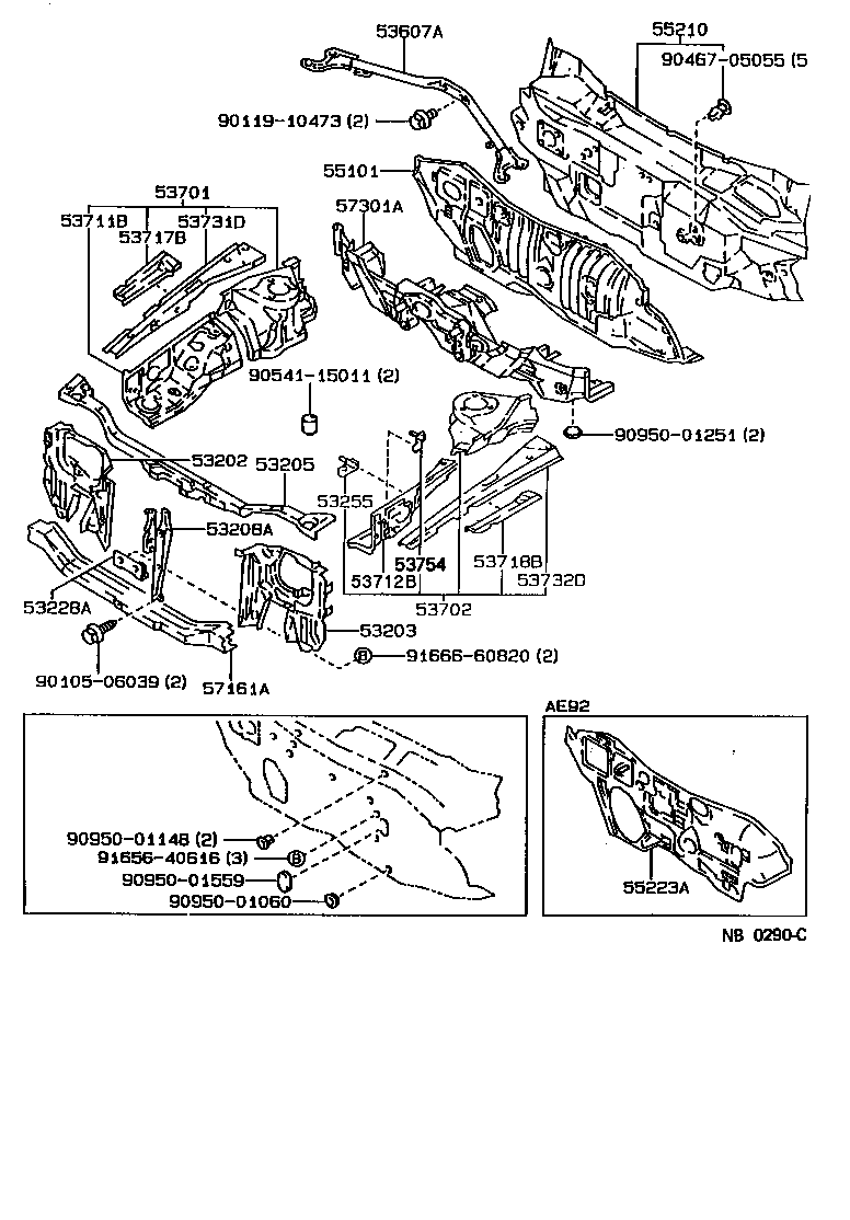 53228-12110 BRACKET, RADIATOR MOUNTING, LOWER NO.1 product image