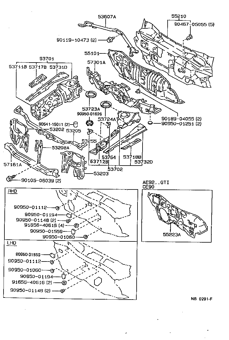 53607-12020 BRACE SUB-ASSY, FRONT SUSPENSION, UPPER CENTER product image