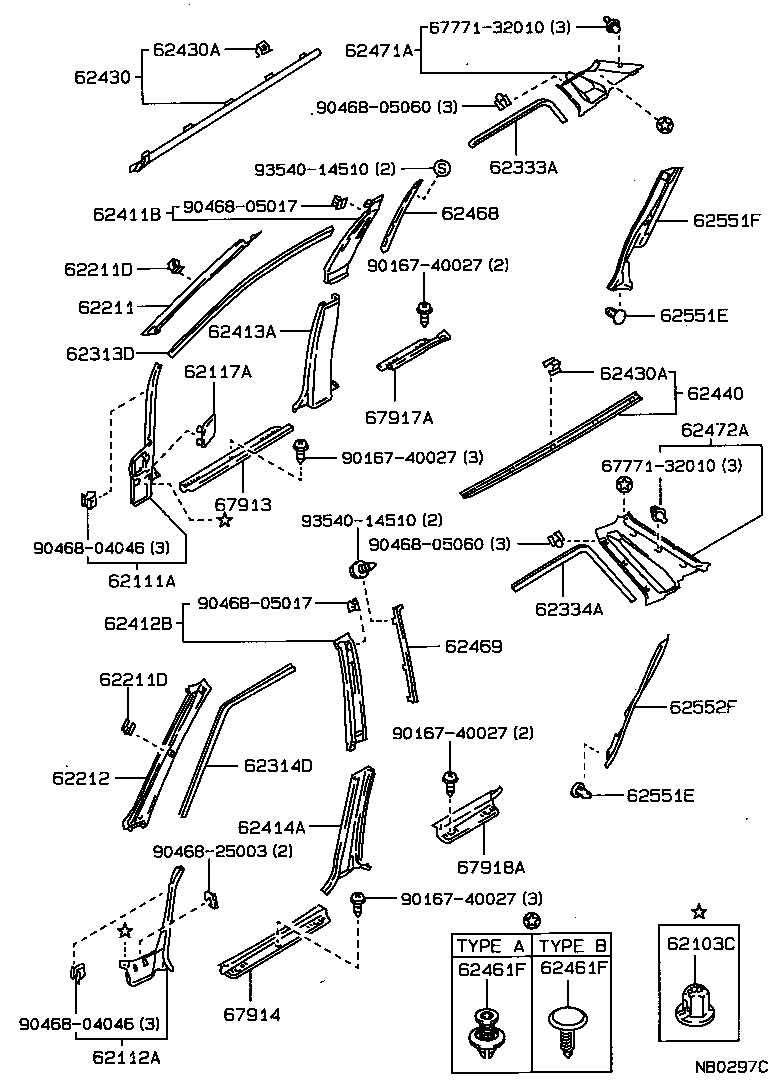 62333-12090-04 TRIM, REAR DOOR OPENING, RH product image