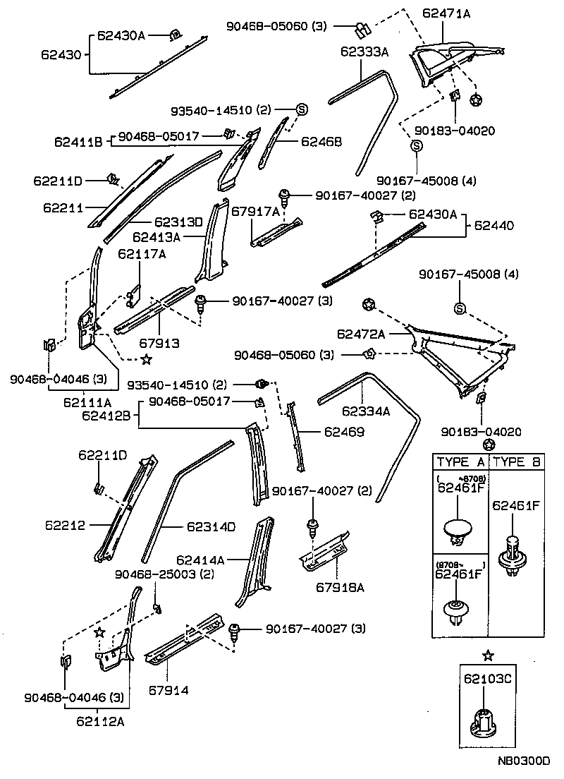 62333-12090-04 TRIM, REAR DOOR OPENING, RH product image