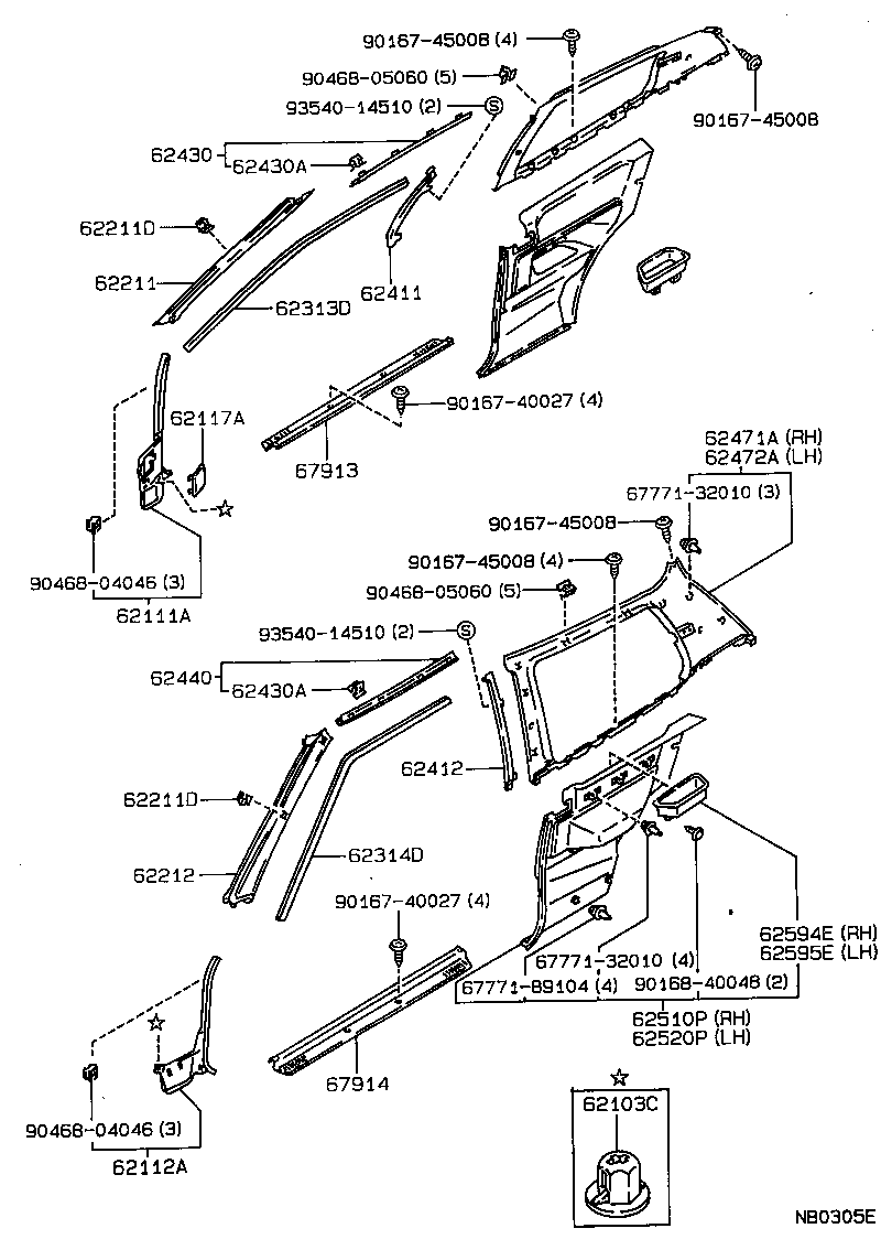 62333-12070-06 TRIM, REAR DOOR OPENING, RH product image