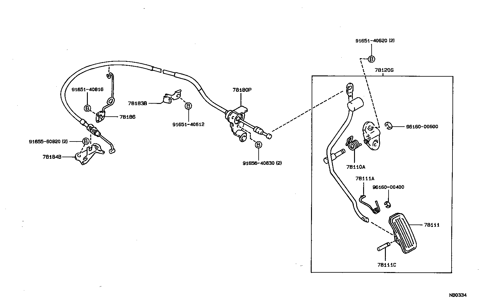 78024-20110 BRACKET, ACCELERATOR CONTROL CABLE product image
