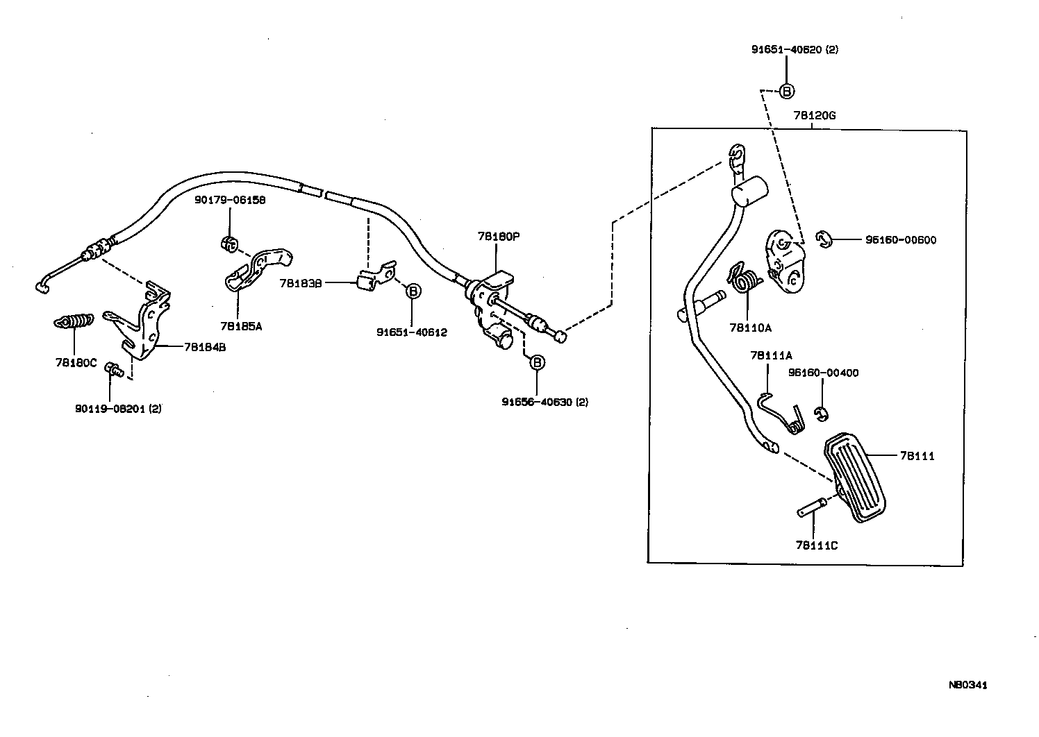 78183-12150 CLAMP, ACCELERATOR CONTROL CABLE product image